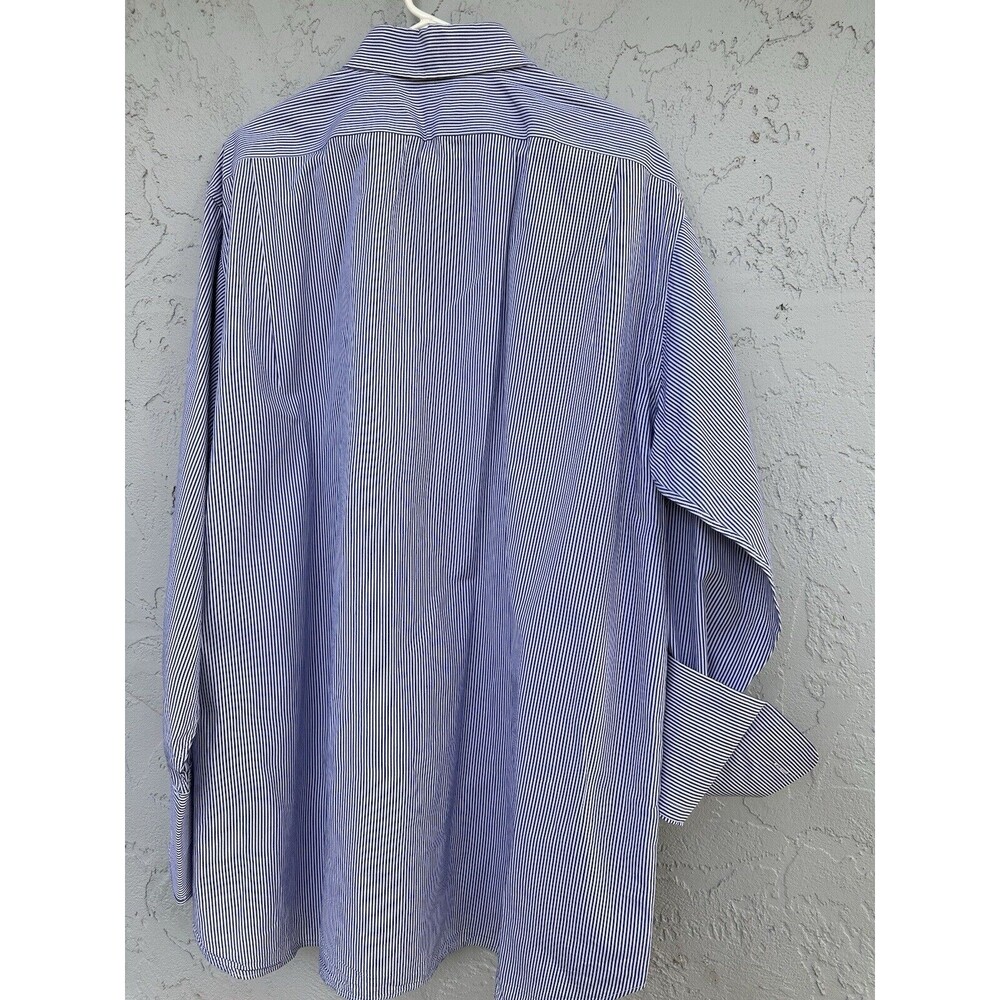Burberry London Men's 18-38 Blue Stripe Cotton Long Sleeve Button Down Shirt - Picture 3 of 16